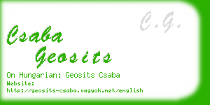 csaba geosits business card